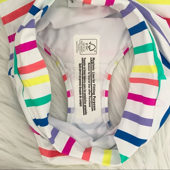 Sugar beach Multicolor stripe high waisted bikini bottoms size small NWT - Picture 3 of 4
